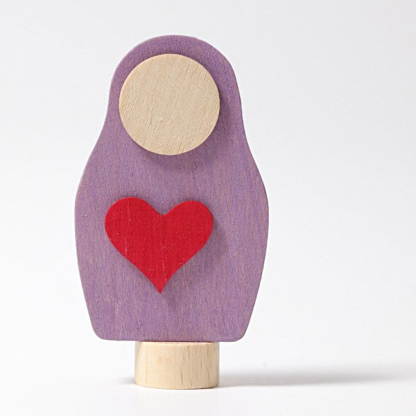 Figurine en bois Matriochka coeur Grimm's