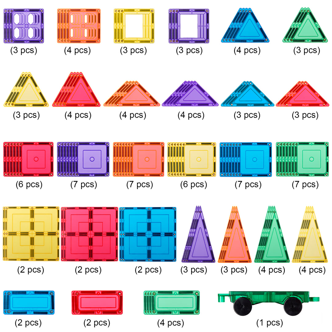 Pack de construction Jeu magnétique Learn & Grow Toys - 110 pièces