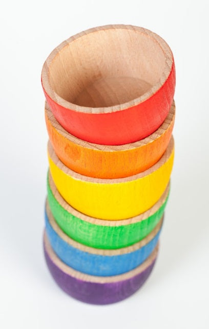 6 bols en bois Arc-en-ciel GRAPAT