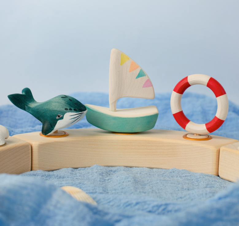 BumbuToys Figurine en bois pour couronne de célébration Voilier