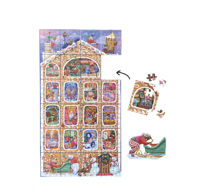 Calendrier de l'Avent Enfant - 24 puzzles de 20 pièces