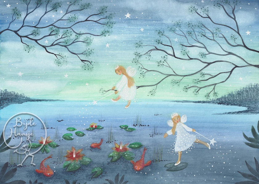 Carte Postale Waterfairies - Ilustratrice Bijdehansje