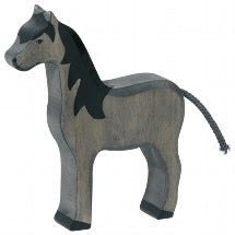 Cheval noir debout HOLZTIGER