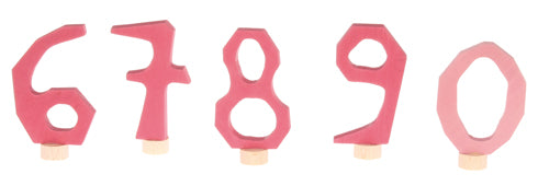 Figurines en bois Chiffres roses de 6 à 9 + 0 Grimm?s