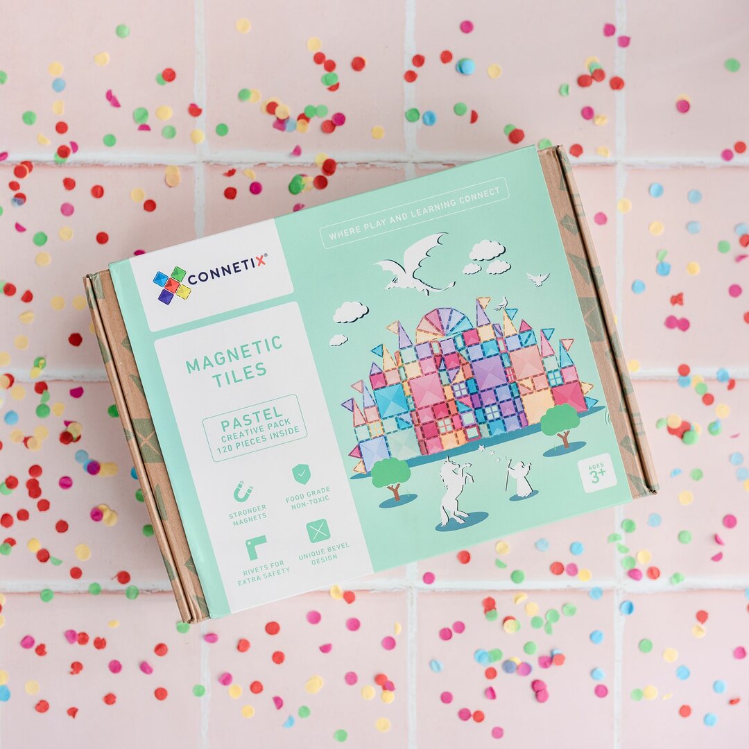 Connetix Jeu magnétique Pack Créatif Pastel - 120 pièces