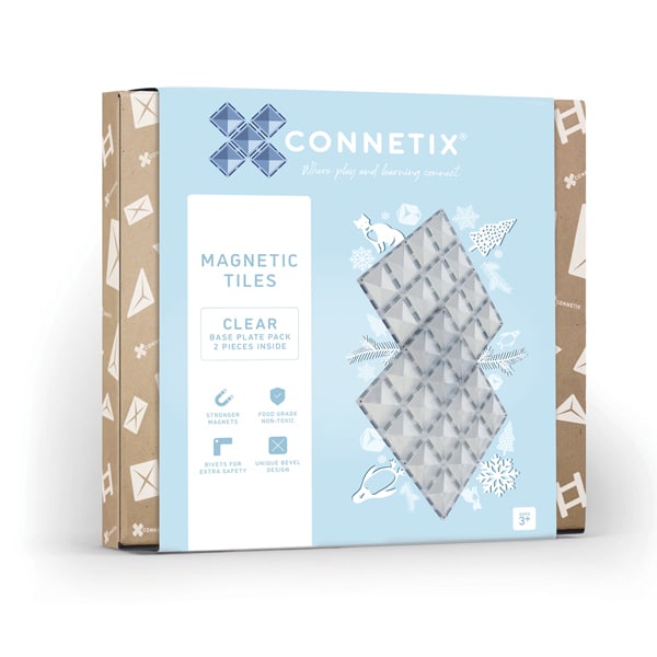 Connetix 2 Plaques magnétique Translucide 30 x 30 cm
