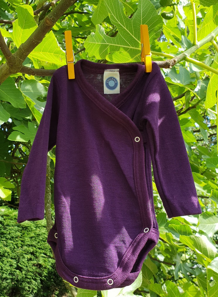 Cosilana Body kimono manches longues violet - Laine/soie