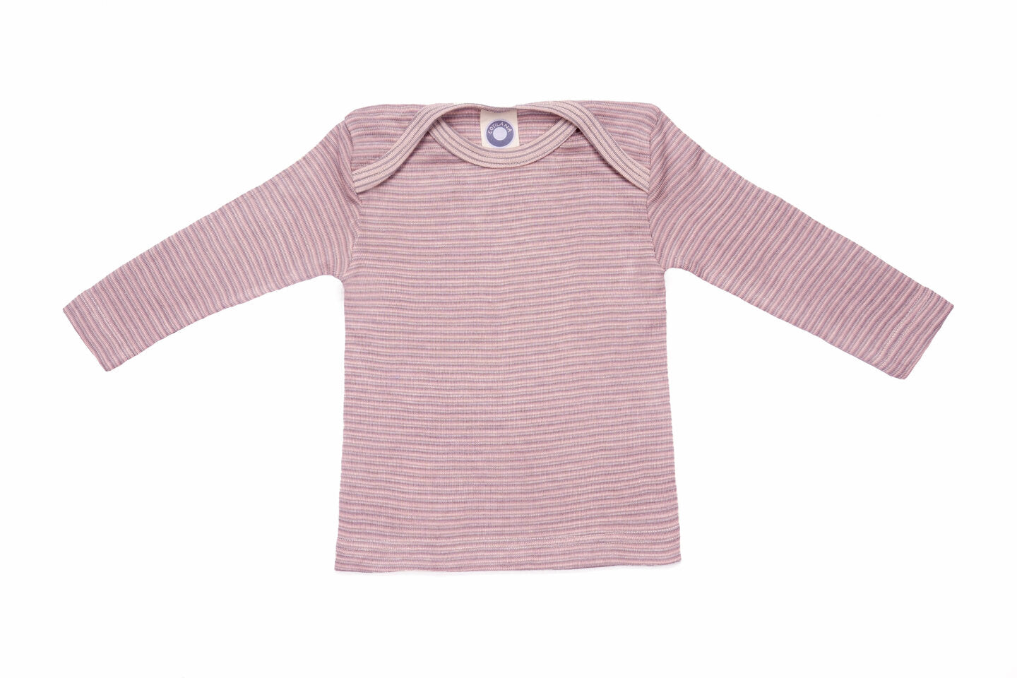 Cosilana T-shirt manches longues laine/soie rose/gris/naturel rayé