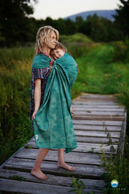 Little Frog RingSling Jacquard Green Samoa