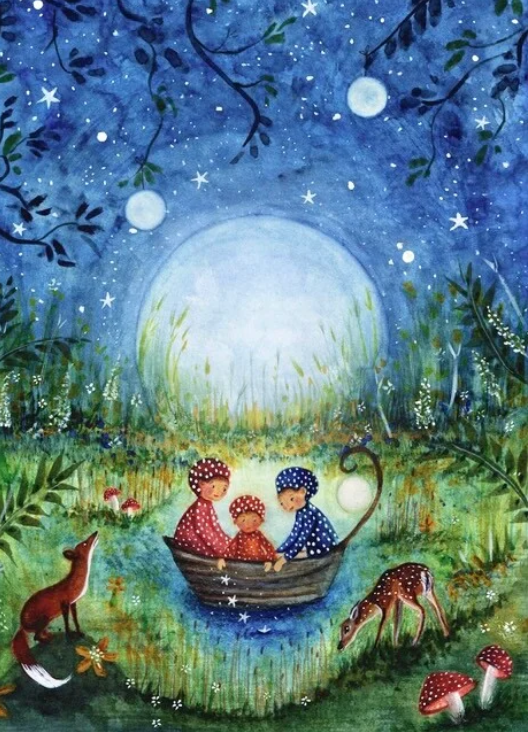 Carte postale Mushroom Children - Illustratrice Bijdehansje