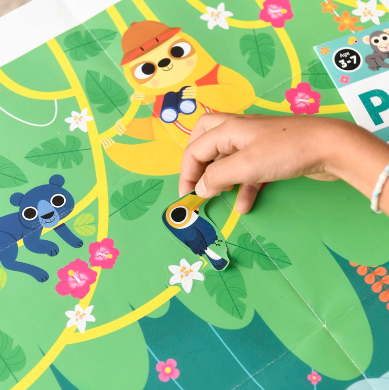 Poppik Poster Créatif La Jungle + 150 Autocollants