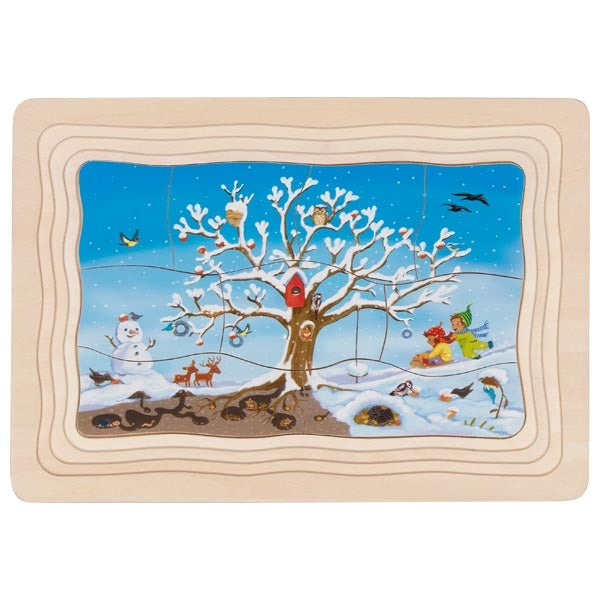 Puzzle à couches Le Pommier GOKI- 4 couches, 46 pièces