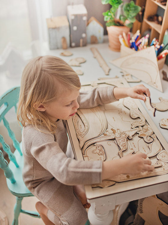 Puzzle en bois les animaux Stuka Puka