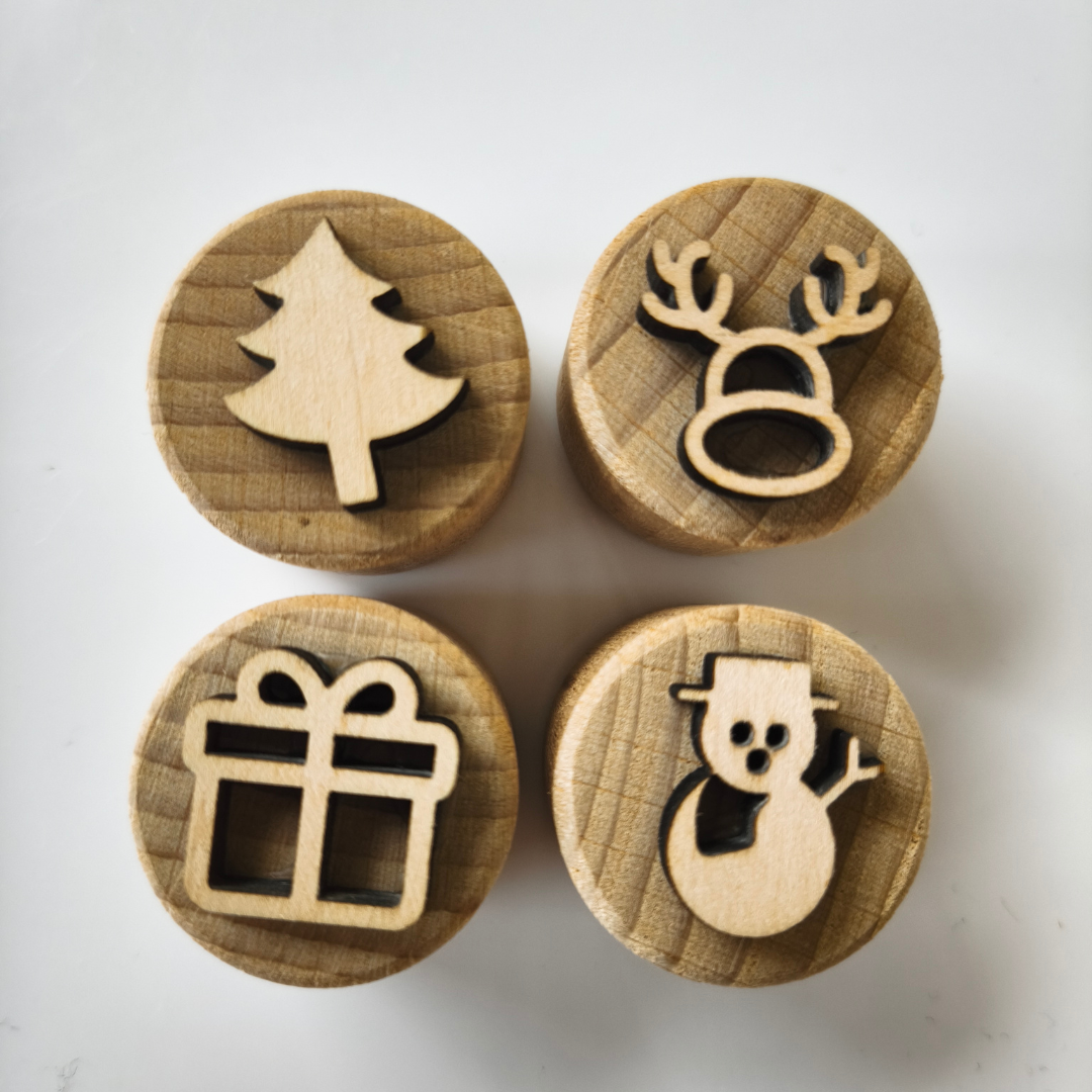 Kiddi Tampon en bois pour jeu sensoriel - Noël