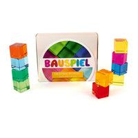 20 cubes translucides colorés Bauspiel