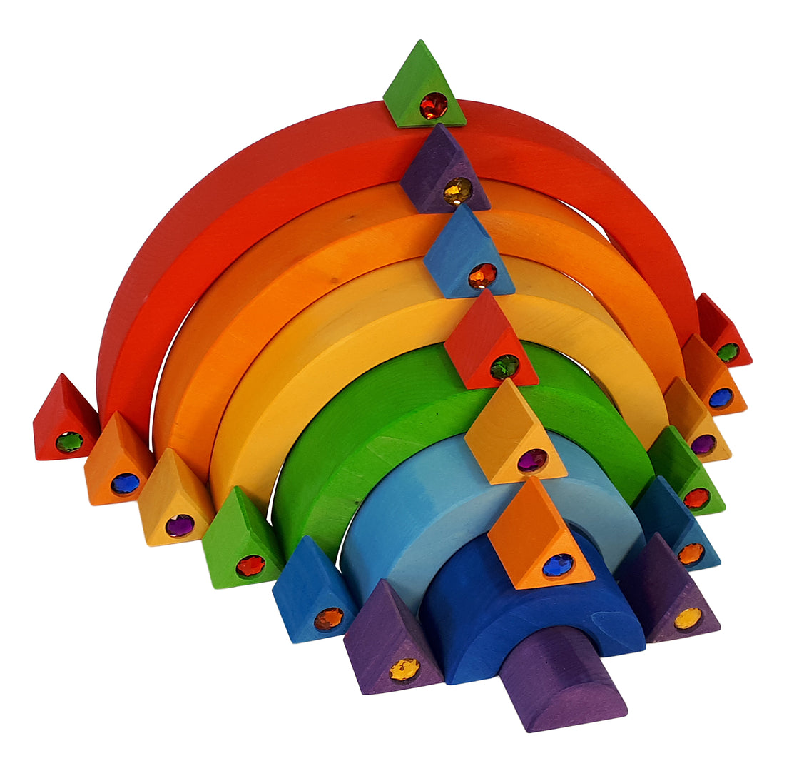 Bauspiel Arc-en-ciel en bois - 7 pièces
