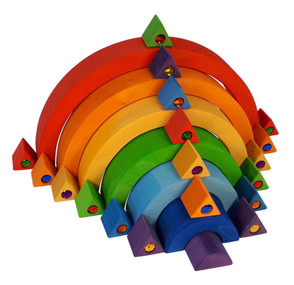 Bauspiel Arc-en-ciel en bois - 7 pièces