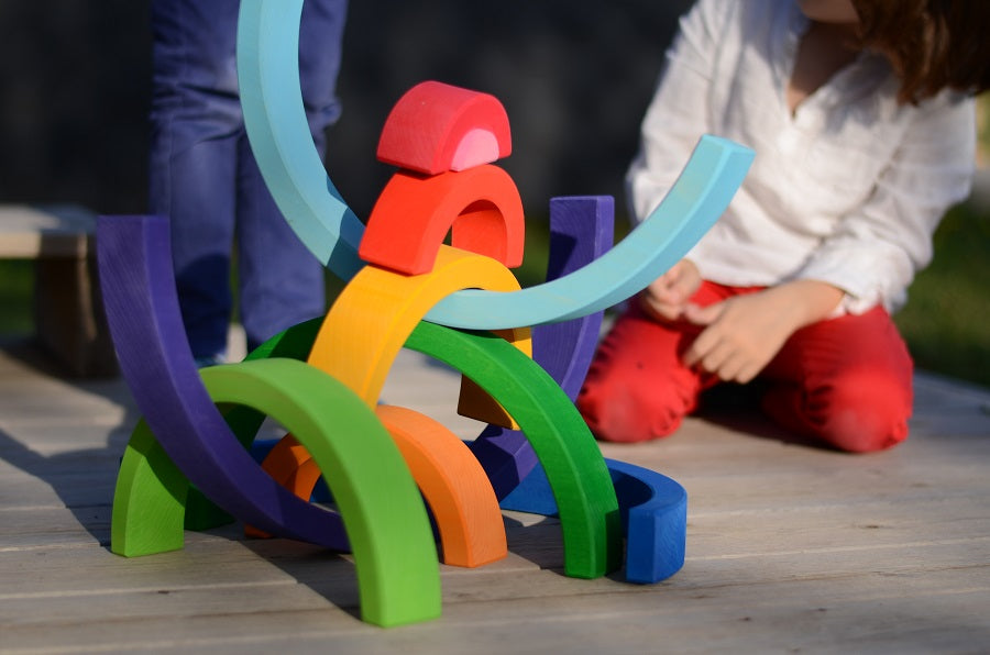 Bauspiel Arc-en-ciel Géant en bois - 10 pièces - 50cm