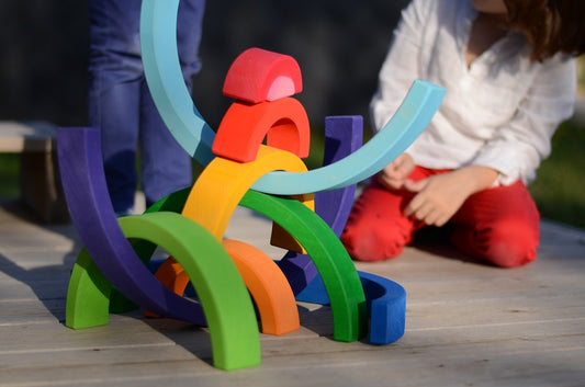 Bauspiel Arc-en-ciel Géant en bois - 10 pièces - 50cm