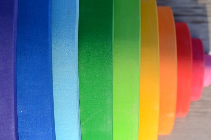 Bauspiel Arc-en-ciel Géant en bois - 10 pièces - 50cm