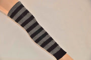 Hirsch Jambières Adulte Rayées en laine Noir/Anthracite