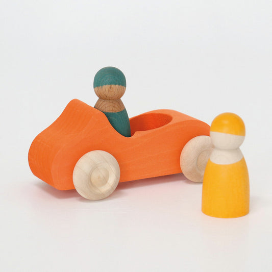 Grande voiture cabriolet orange double place Grimm's