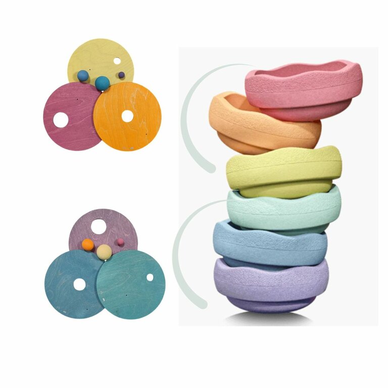 Grimm's x Stapelstein Disques en mouvement Pastel Chaud