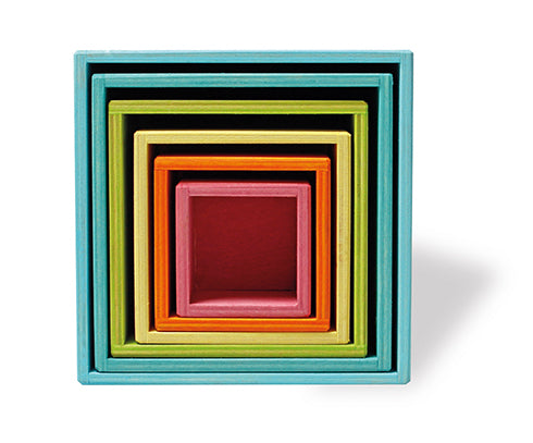 Grands cubes à empiler en bois Pastel - 6 Pièces Grimm's
