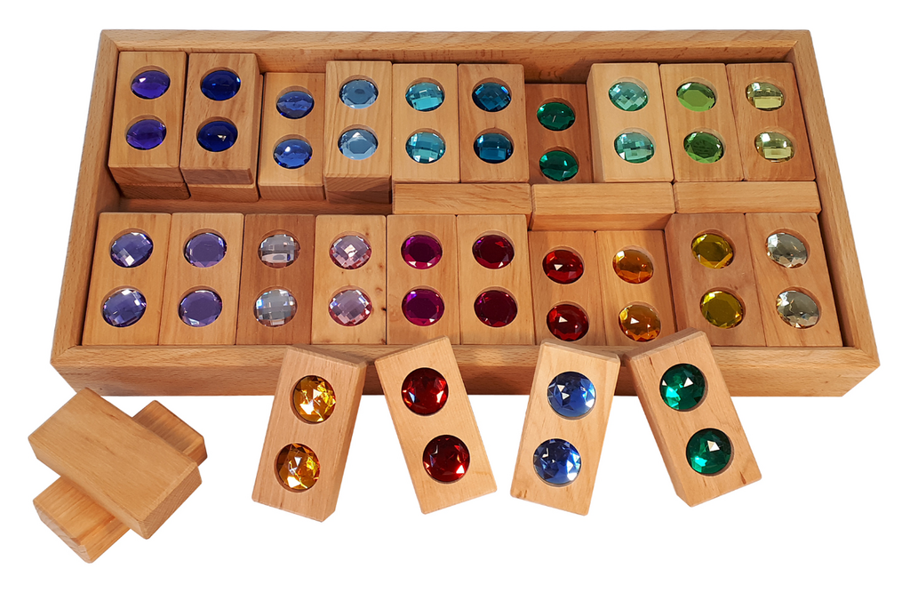 La route des couleurs - 45 pièces de construction en bois Bauspiel