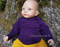 Cosilana T-shirt manches longues Violet - laine/soie