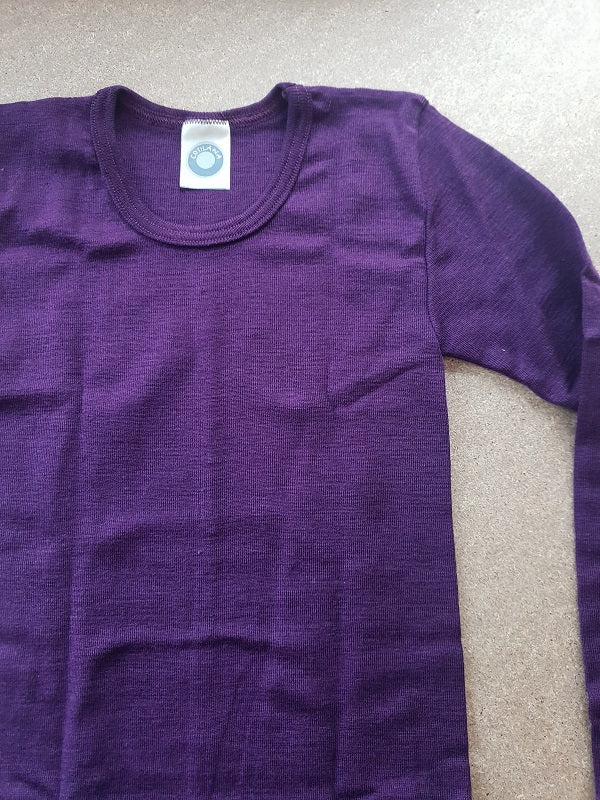 Cosilana T-shirt Enfant manches longues Violet - Laine/soie