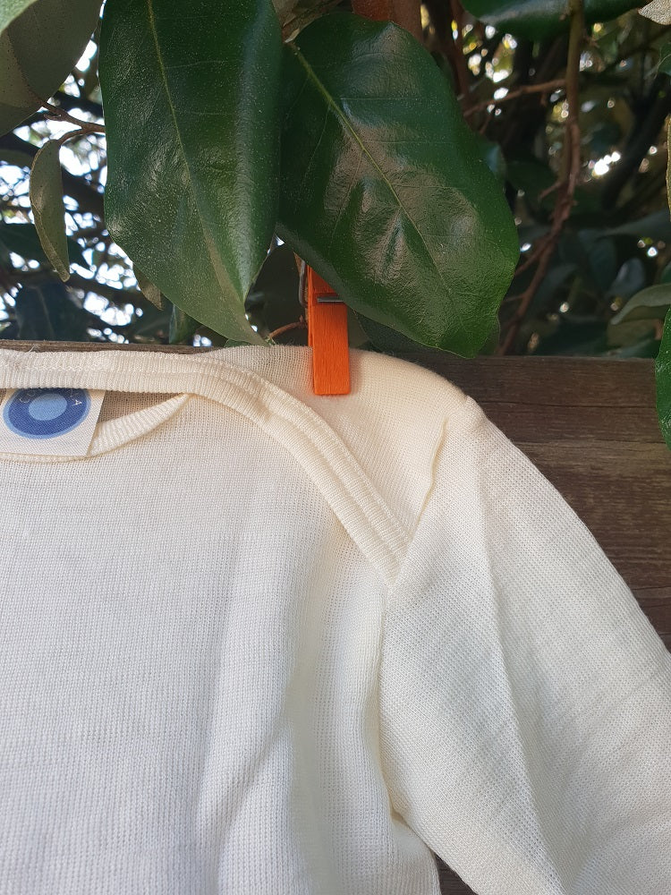 Cosilana T-shirt manches longues Ecru - laine/soie