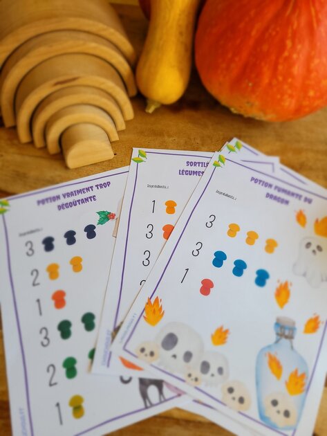 Mes recettes de potions magiques - Cartes éducatives à imprimer - Champignons Grapat