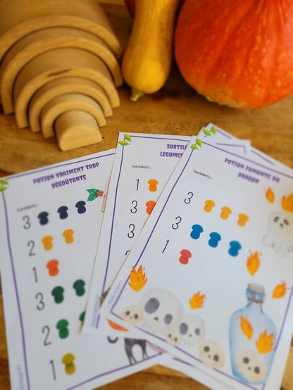 Mes recettes de potions magiques - Cartes éducatives à imprimer - Champignons Grapat