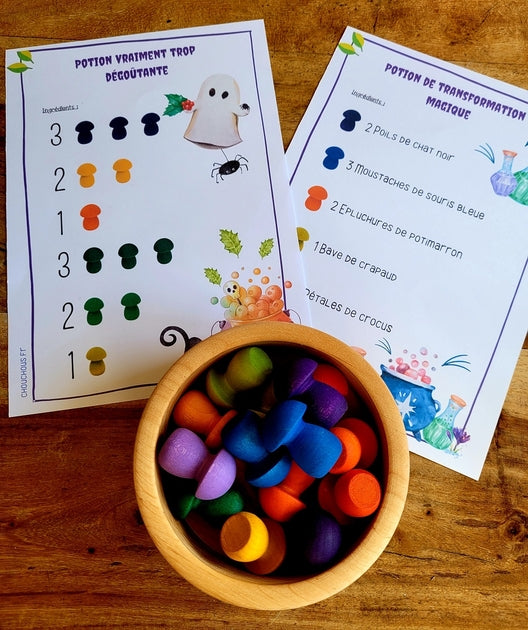 Mes recettes de potions magiques - Cartes éducatives à imprimer - Champignons Grapat