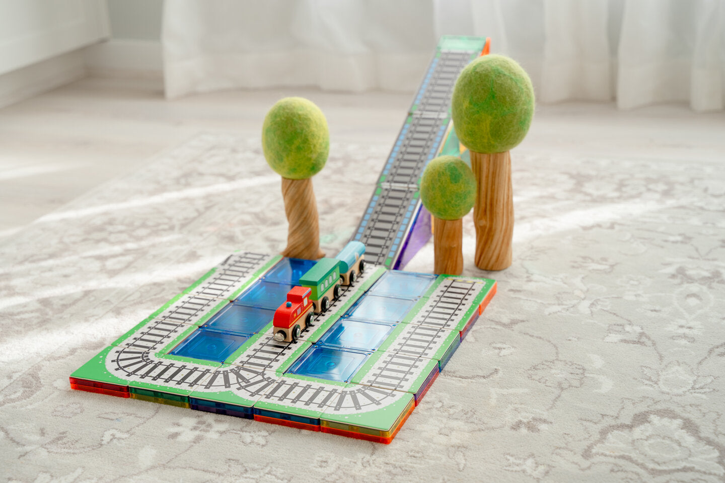 Learn & Grow Toys Toppers - Voie ferrée Train - 36 pièces Magnétiques