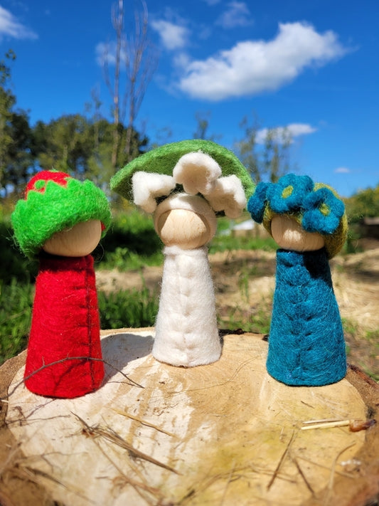 Enfants Fleurs en feutrine et bois L'été - Bauspiel