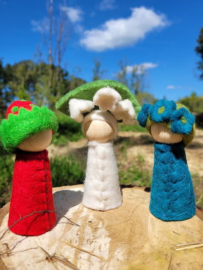 Enfants Fleurs en feutrine et bois L'été - Bauspiel