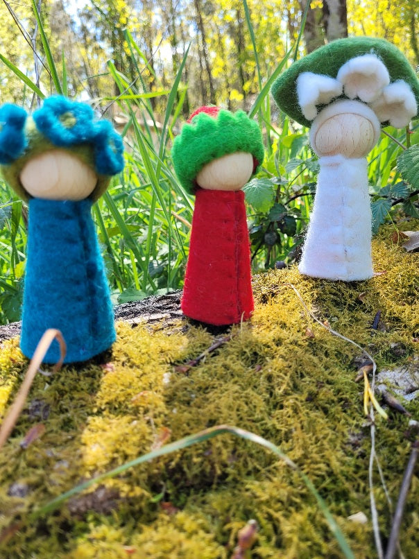 Enfants Fleurs en feutrine et bois L'été - Bauspiel