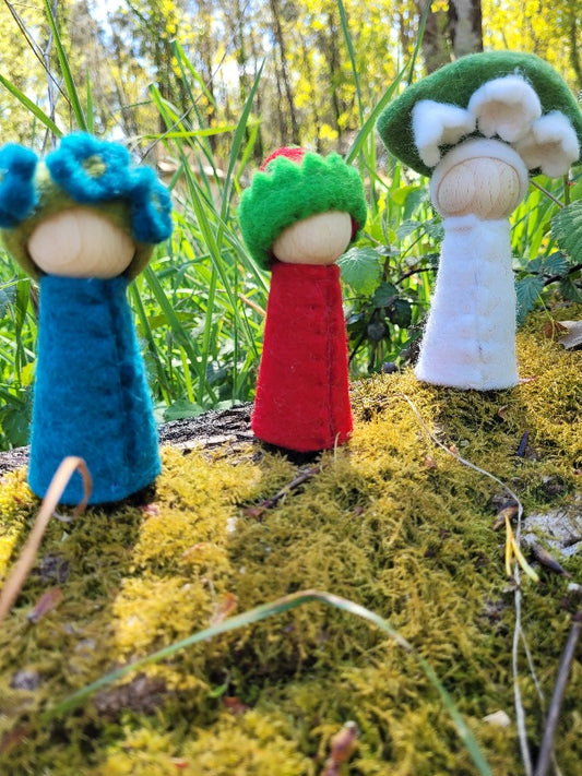 Enfants Fleurs en feutrine et bois L'été - Bauspiel