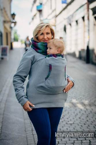 Sweatshirt de portage LennyLamb Gris - Little Herringbone Impression Dark 2.0