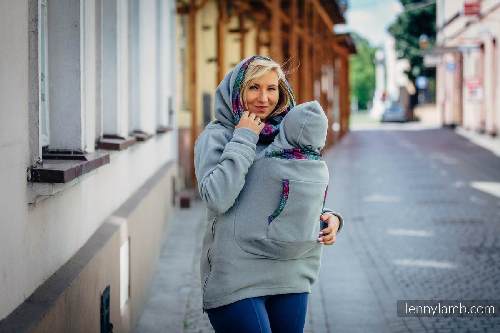 Sweatshirt de portage LennyLamb Gris - Little Herringbone Impression Dark 2.0