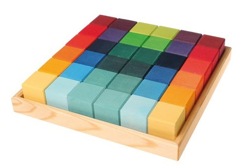 36 cubes de construction en bois Grimm's