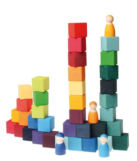 36 cubes de construction en bois Grimm's