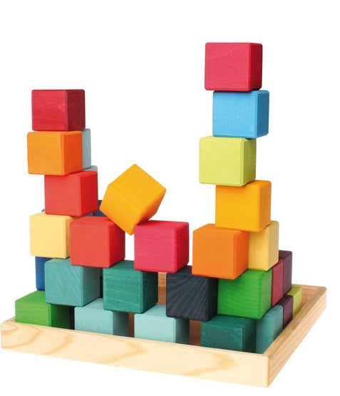 36 cubes de construction en bois Grimm's