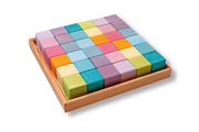 36 cubes de construction en bois - couleurs Pastel Grimm's