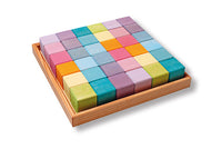 36 cubes de construction en bois - couleurs Pastel Grimm's
