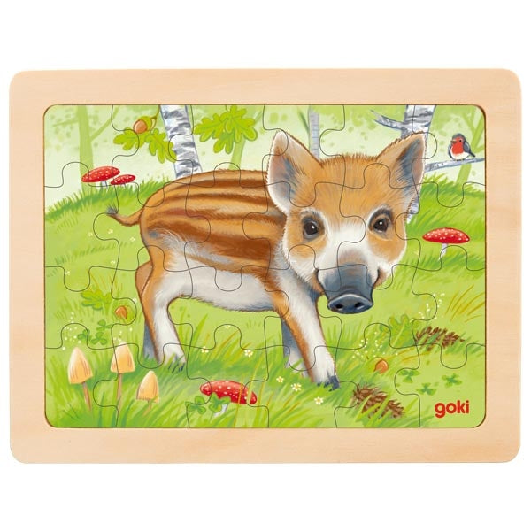 Petit puzzle en bois Animaux de la Forêt Goki