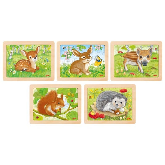 Petit puzzle en bois Animaux de la Forêt Goki
