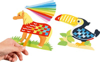 Goki Animaux à tisser et tresser 4 animaux, 96 bandes de papier